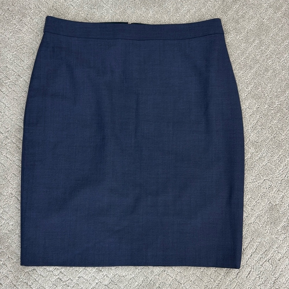 NEW NWT Banana Republic Navy Pencil Skirt wide waistband wool blend